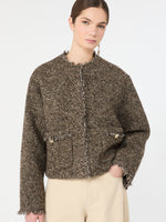 max mara wool blend bouclé boxy jacket for women