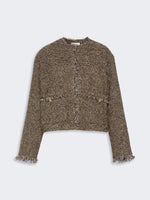 max mara wool blend bouclé boxy jacket for women