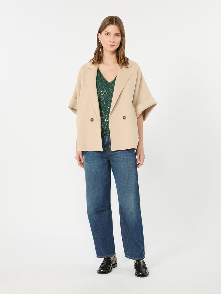 max mara short wool broadcloth coat