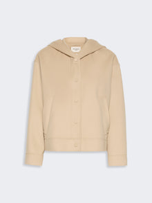 Double Wool Hooded Jacket for Women - Sand - Max Mara UAE