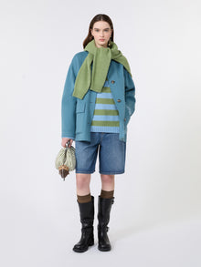 Double Wool Jacket for Women - Light Blue - Max Mara UAE