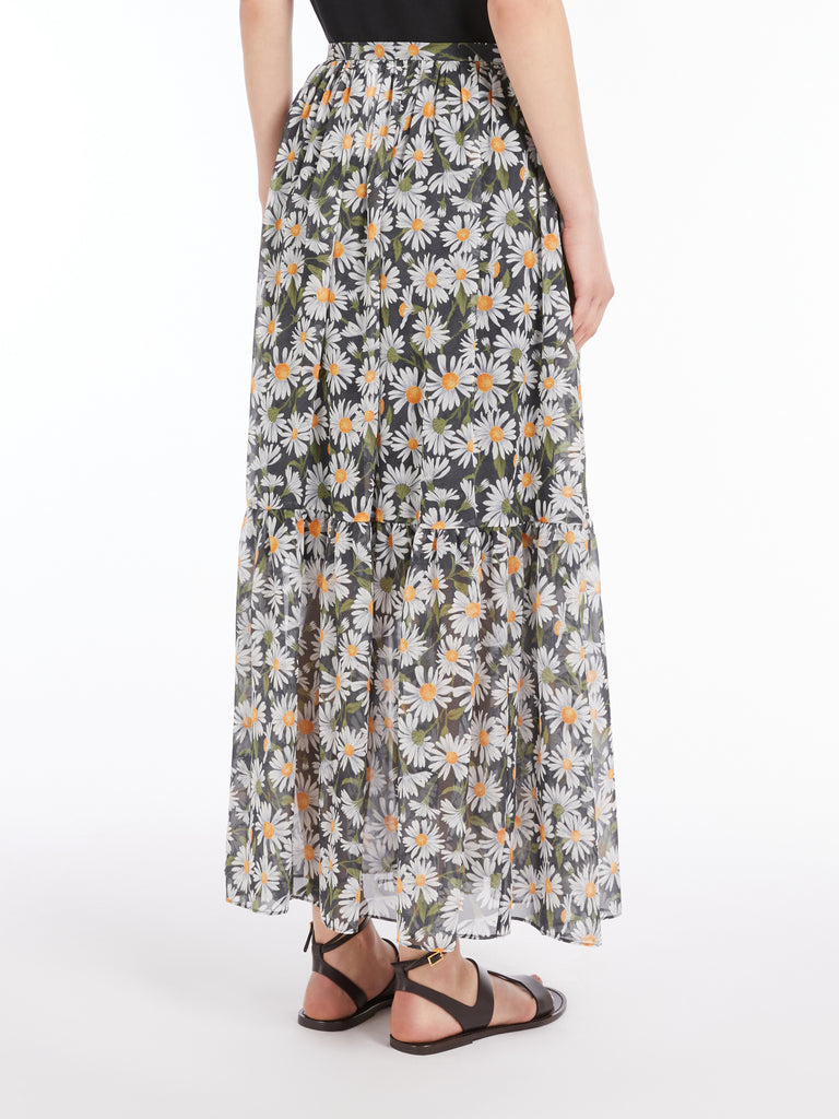 max mara long printed silk skirt