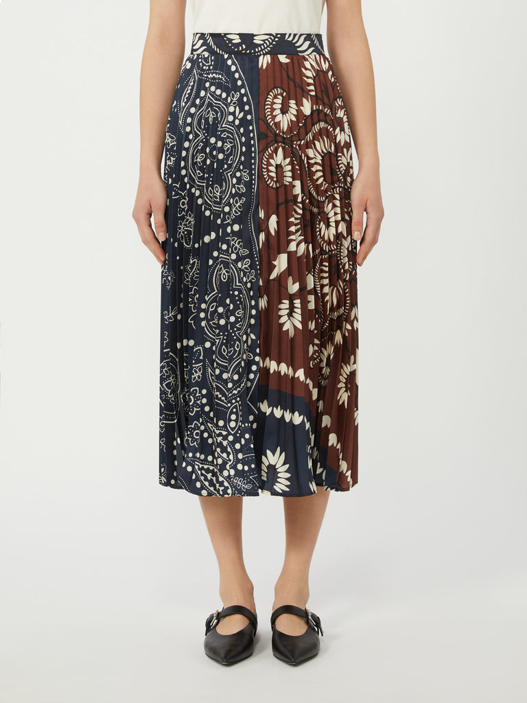 Printed twill skirt