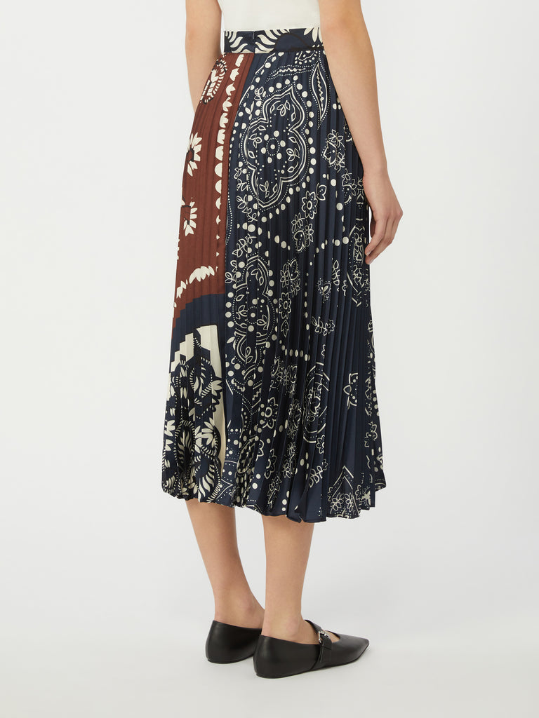 Printed twill skirt