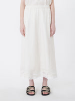 max mara linen skirt with à jour embroidery for women