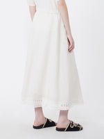 max mara linen skirt with à jour embroidery for women