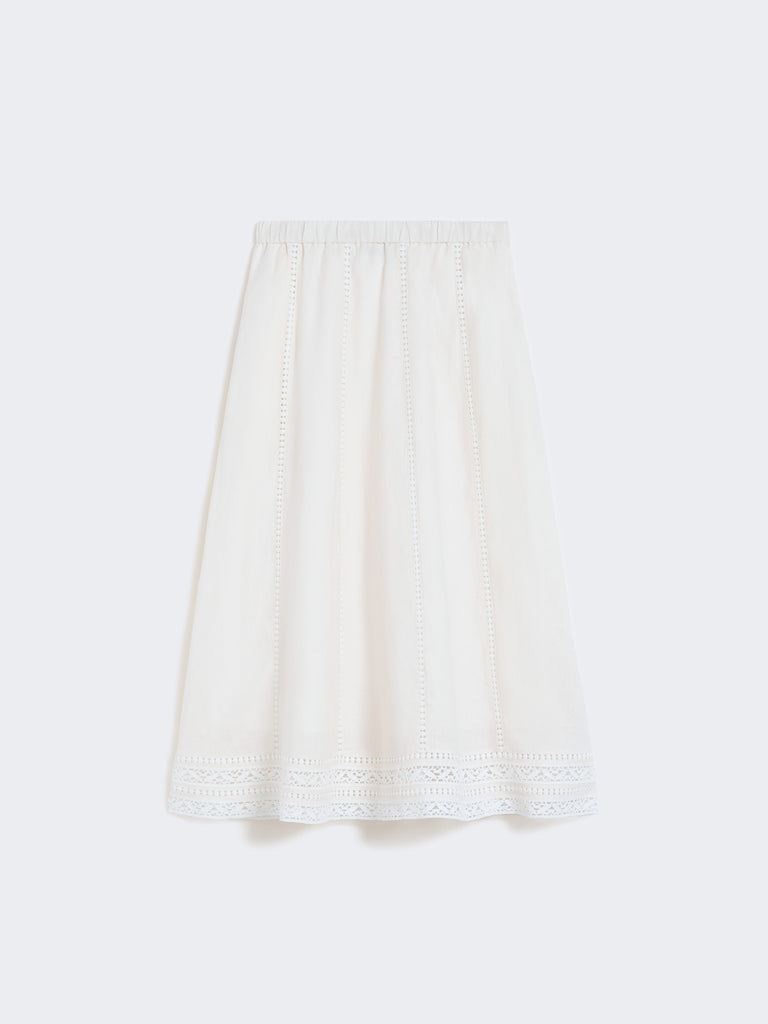 max mara linen skirt with à jour embroidery