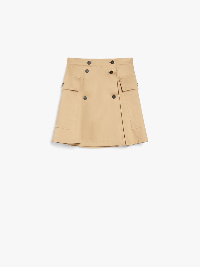 Short Skirt In Cotton Gabardine for Women - Beige - Max Mara UAE