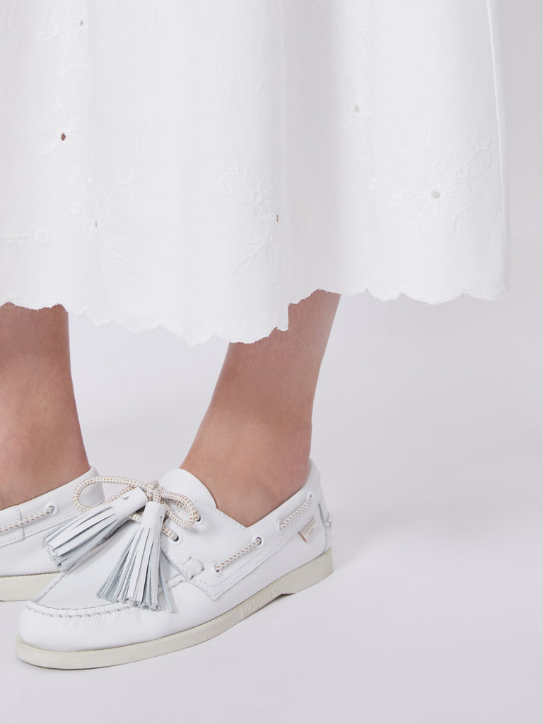 Cotton and linen canvas skirt