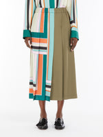 Printed Twill And Gabardine Skirt for Women - Kaki - Max Mara UAE