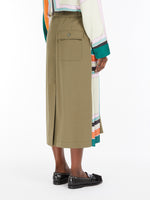 Printed Twill And Gabardine Skirt for Women - Kaki - Max Mara UAE