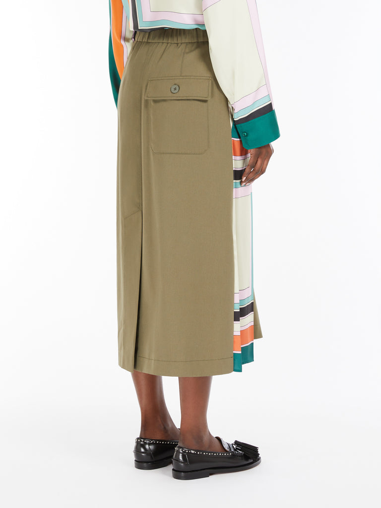 max mara printed twill and gabardine skirt
