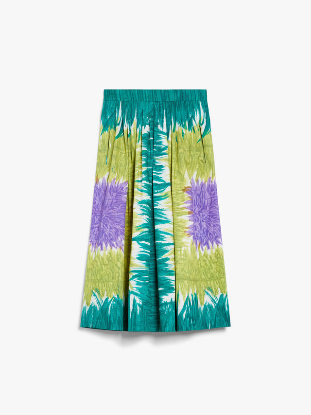 Printed Poplin Skirt for Women - Green - Max Mara UAE