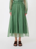 max mara pleated silk organza skirt for women
