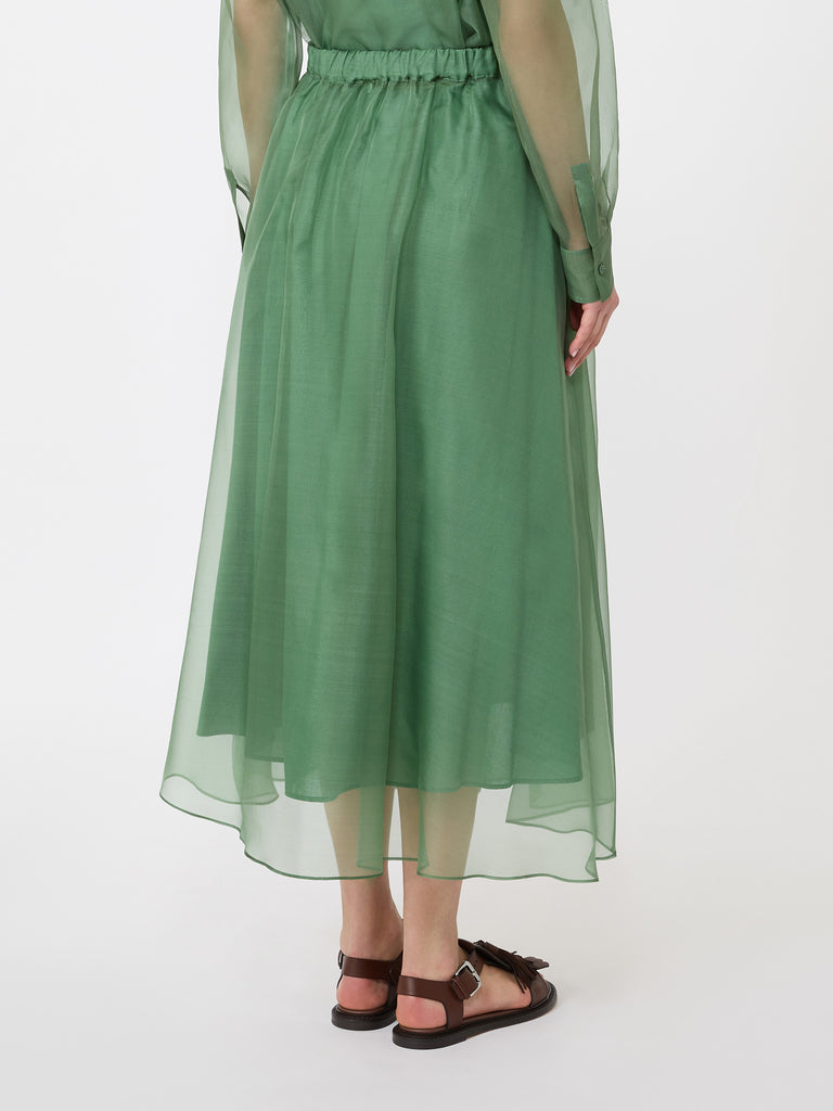 max mara pleated silk organza skirt