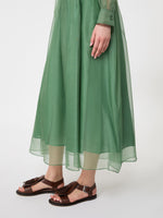 max mara pleated silk organza skirt for women