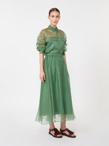max mara pleated silk organza skirt for women