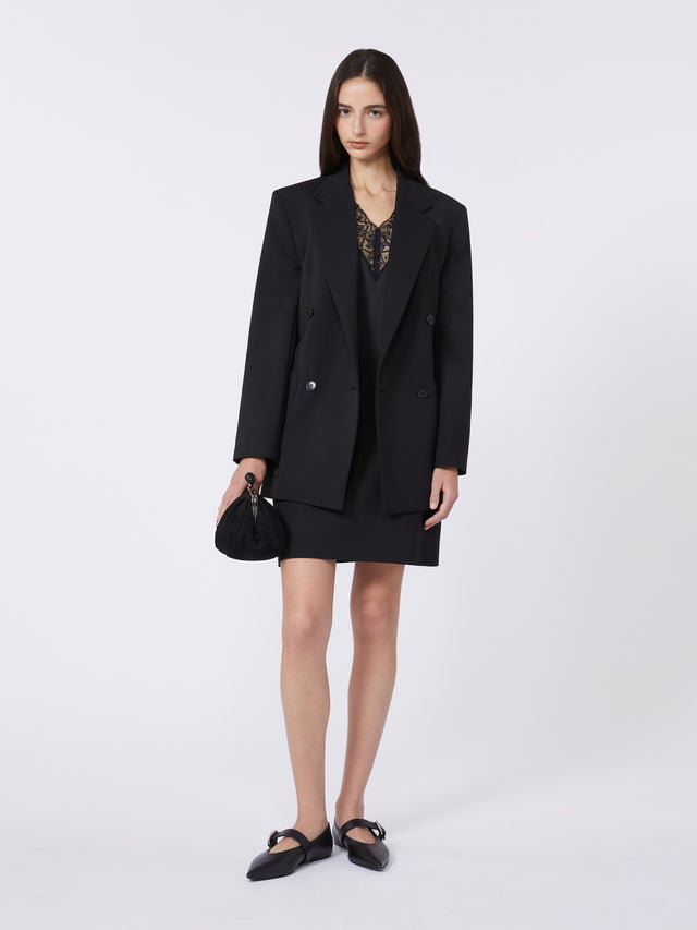 Stretch Gabardine Mini Skirt for Women - Black - Max Mara UAE