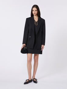 Stretch Gabardine Mini Skirt for Women - Black - Max Mara UAE