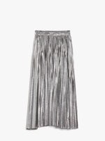 Long Skirt In Metallic Georgette for Women - Silver - Max Mara UAE