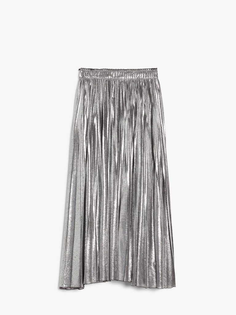 max mara long skirt in metallic georgette