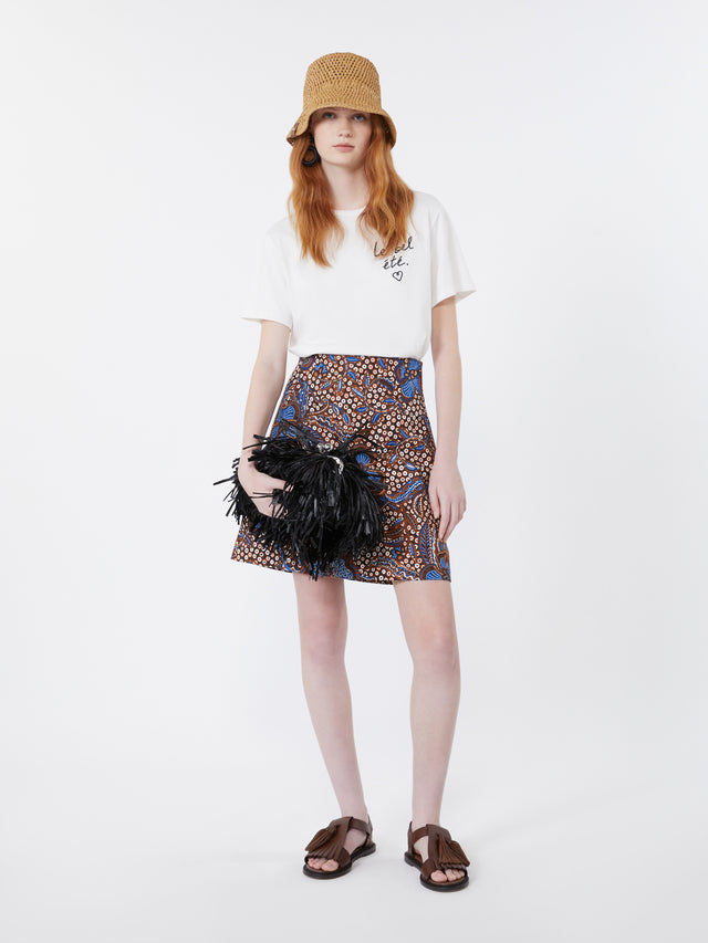 max mara printed stretch cotton short skirt for women