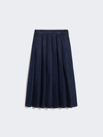 Pleated denim skirt