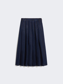 Pleated denim skirt