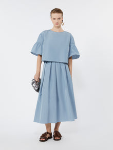 Pleated Taffeta Long Skirt for Women - Light Blue - Max Mara UAE
