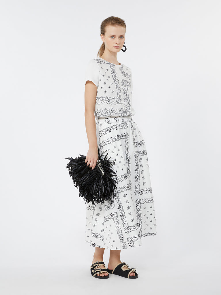 max mara cotton-poplin midi skirt