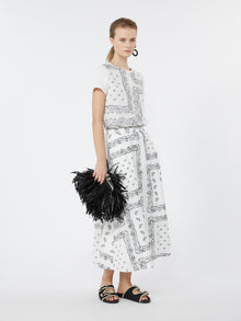 Cotton-Poplin Midi Skirt for Women - White - Max Mara UAE