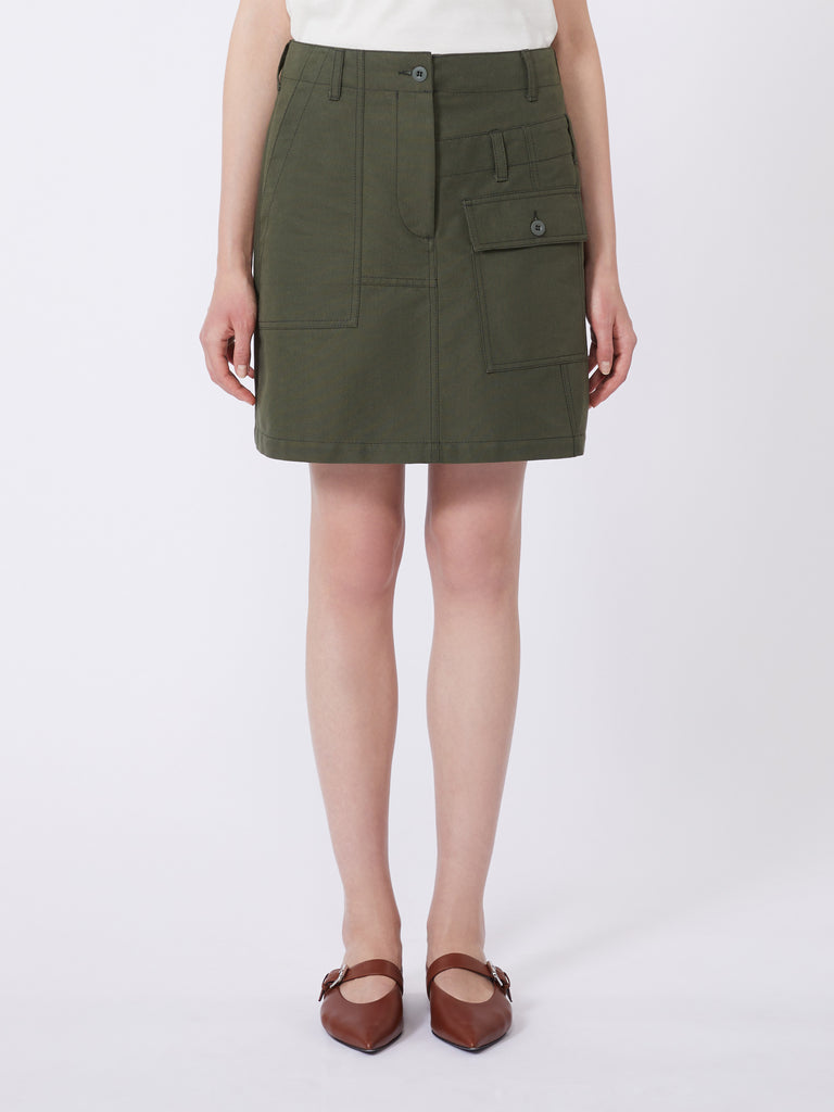 max mara water-repellent canvas mini skirt