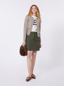 Water-Repellent Canvas Mini Skirt for Women - Kaki - Max Mara UAE