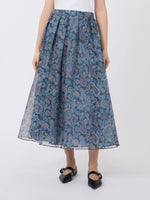max mara long printed silk skirt for women