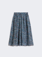 Long Printed Silk Skirt for Women - Light Blue - Max Mara UAE