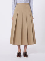 Washed gabardine skirt