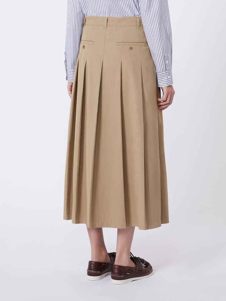 Washed gabardine skirt