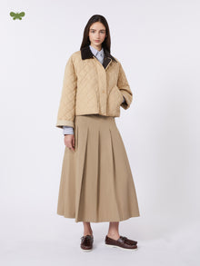 Washed Gabardine Skirt for Women - Hazelnut Brown - Max Mara UAE