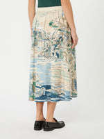 Pleated Printed Poplin Skirt for Women - Light Blue - Max Mara UAE