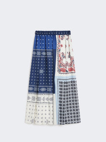 Printed twill skirt