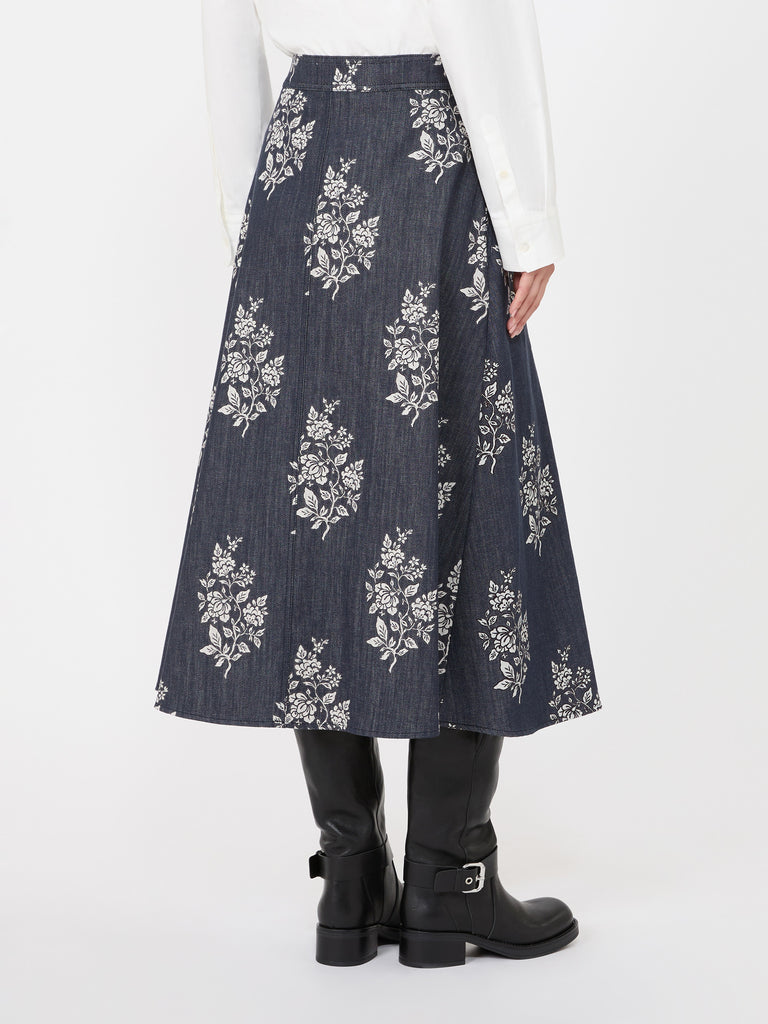 max mara pleated printed cotton skirt