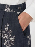 Pleated printed cotton skirt