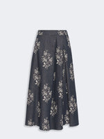 Pleated printed cotton skirt