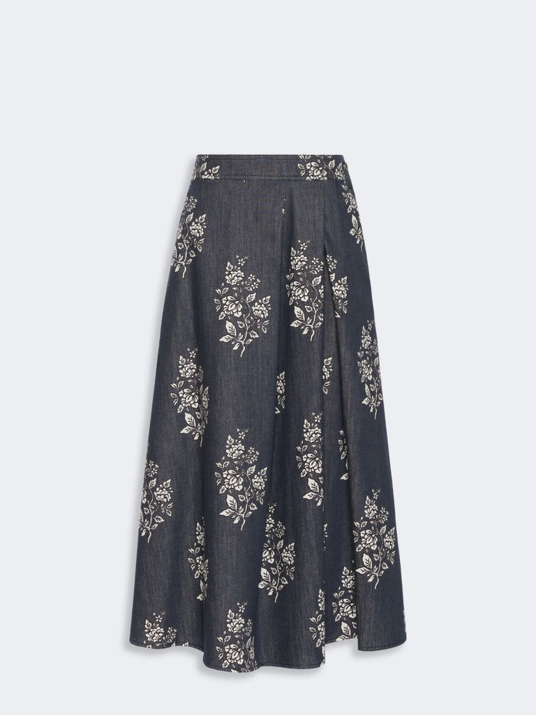 max mara pleated printed cotton skirt