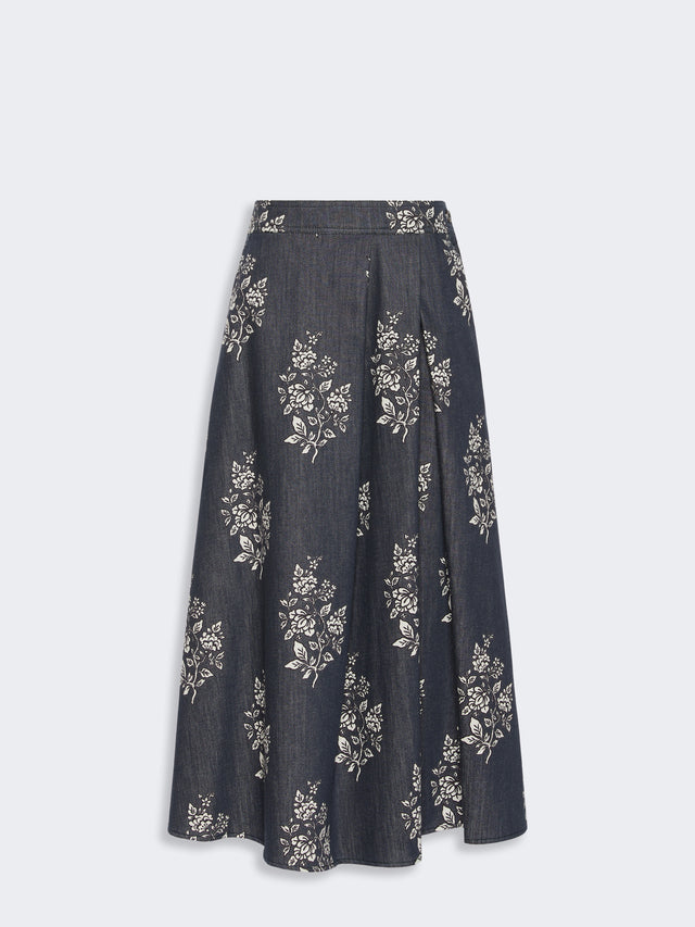 max mara pleated printed cotton skirt for women