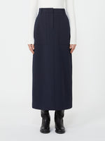 Long Wool Blend Skirt for Women - Navy - Max Mara UAE