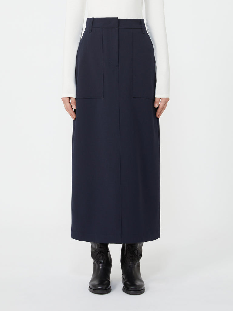max mara long wool blend skirt