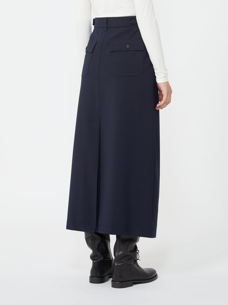 max mara long wool blend skirt