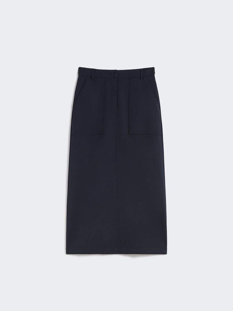 max mara long wool blend skirt