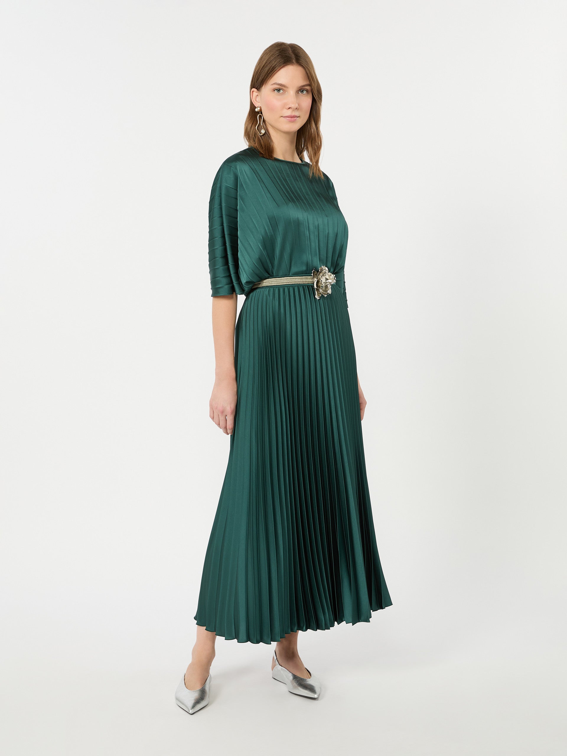 max mara pleated satin skirt for women
